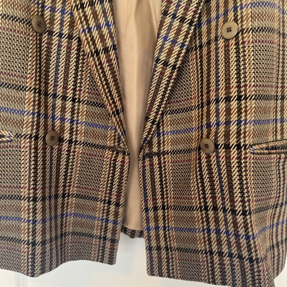 Gianni Sport Vintage Plaid Blazer - Brown and Blue - Picture 5 of 8